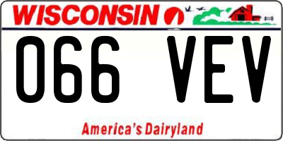 WI license plate 066VEV