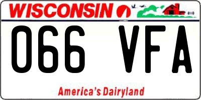 WI license plate 066VFA