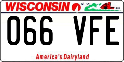 WI license plate 066VFE