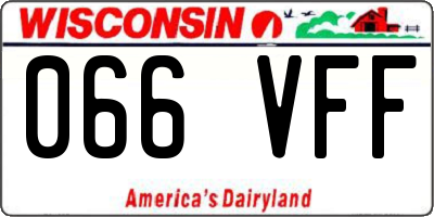 WI license plate 066VFF