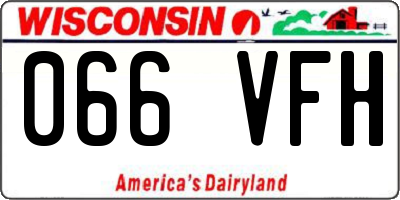 WI license plate 066VFH