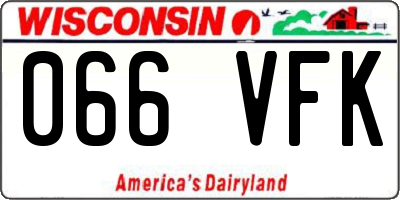 WI license plate 066VFK