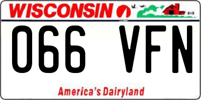 WI license plate 066VFN