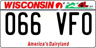 WI license plate 066VFO