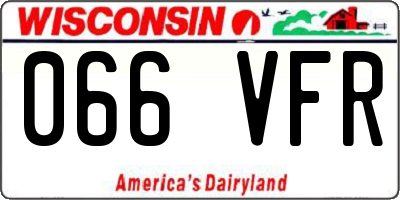 WI license plate 066VFR