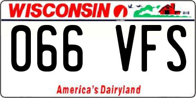 WI license plate 066VFS
