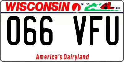 WI license plate 066VFU