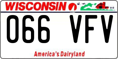 WI license plate 066VFV