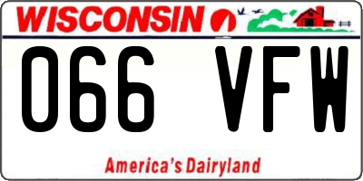WI license plate 066VFW