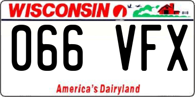 WI license plate 066VFX