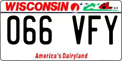 WI license plate 066VFY