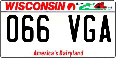WI license plate 066VGA