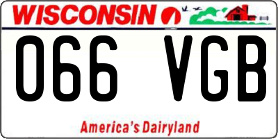 WI license plate 066VGB
