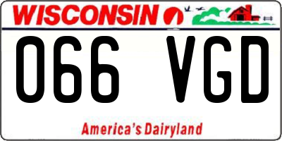 WI license plate 066VGD