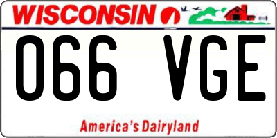 WI license plate 066VGE