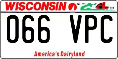 WI license plate 066VPC