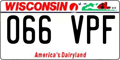 WI license plate 066VPF