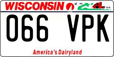 WI license plate 066VPK