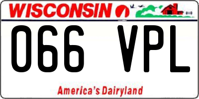 WI license plate 066VPL