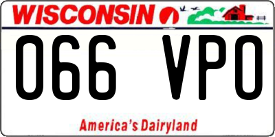 WI license plate 066VPO