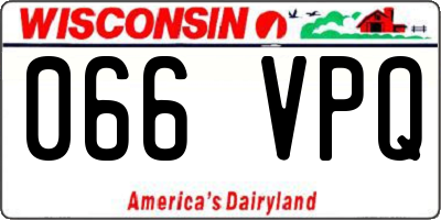 WI license plate 066VPQ