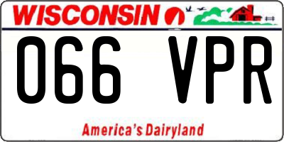 WI license plate 066VPR