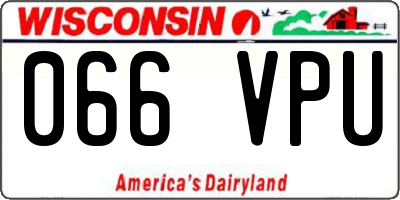 WI license plate 066VPU