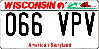 WI license plate 066VPV