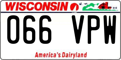 WI license plate 066VPW