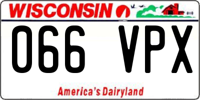 WI license plate 066VPX