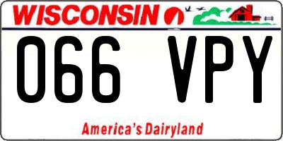 WI license plate 066VPY