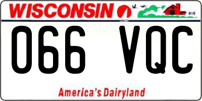 WI license plate 066VQC