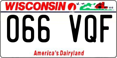 WI license plate 066VQF