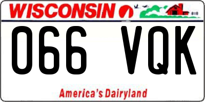 WI license plate 066VQK