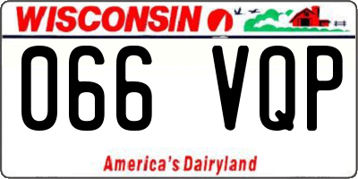 WI license plate 066VQP