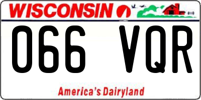 WI license plate 066VQR