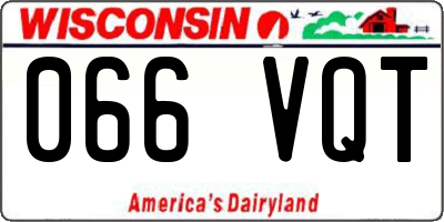 WI license plate 066VQT