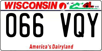 WI license plate 066VQY