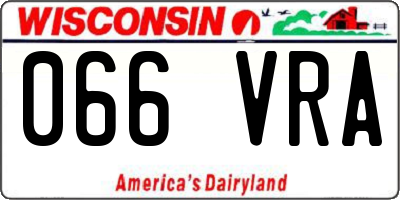 WI license plate 066VRA