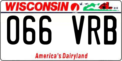 WI license plate 066VRB