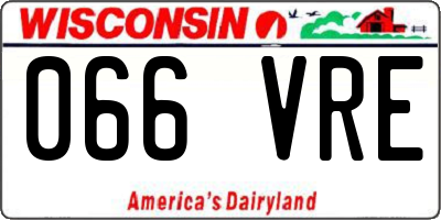 WI license plate 066VRE