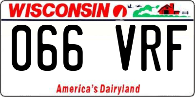 WI license plate 066VRF
