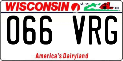WI license plate 066VRG