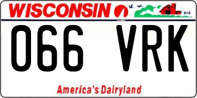 WI license plate 066VRK