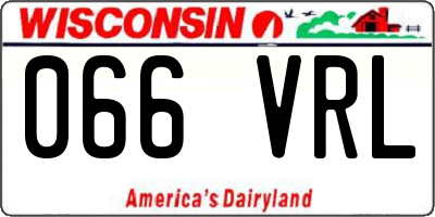 WI license plate 066VRL