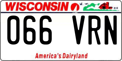 WI license plate 066VRN