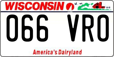 WI license plate 066VRO