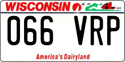 WI license plate 066VRP