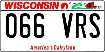 WI license plate 066VRS