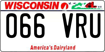 WI license plate 066VRU